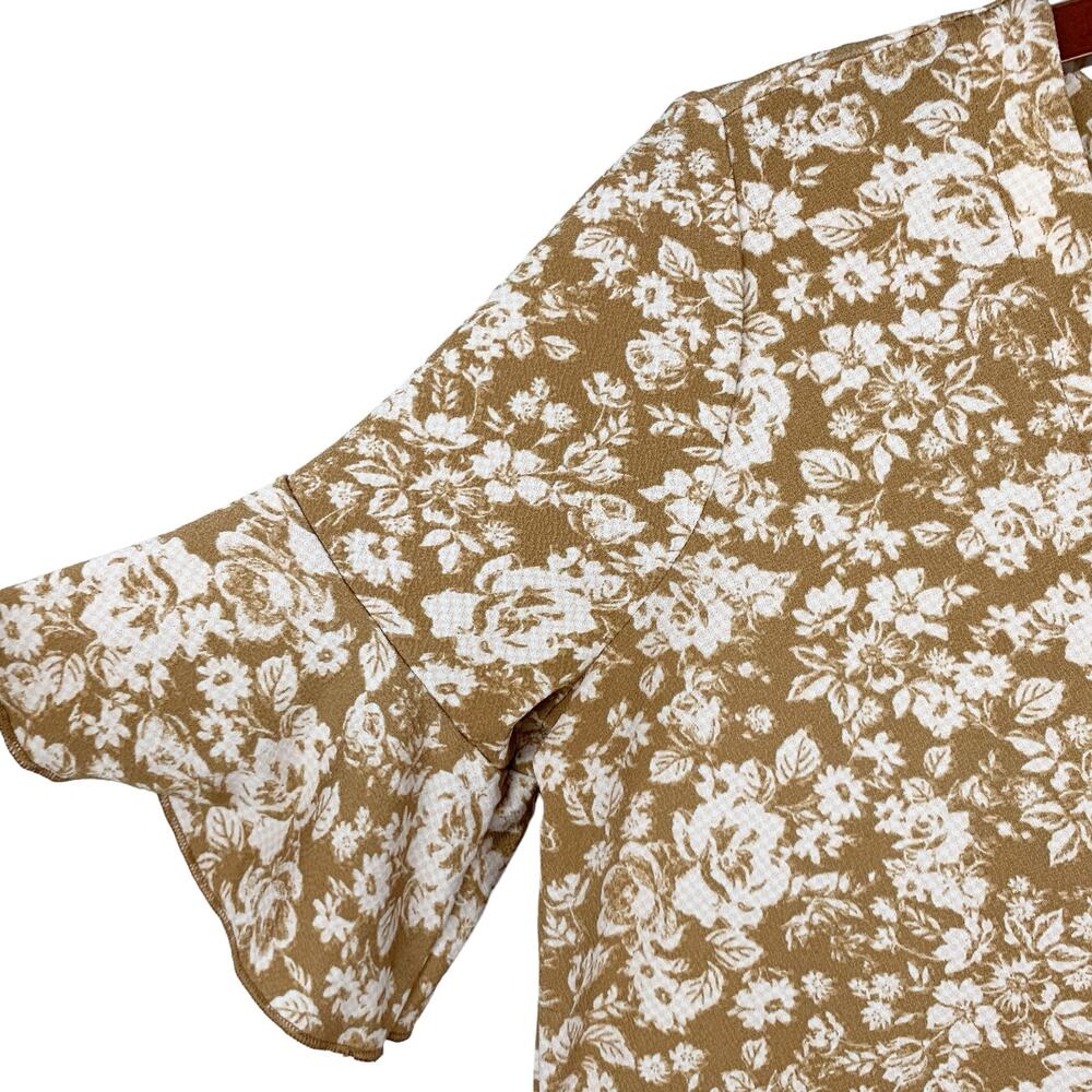 LC Lauren Conrad Mustard Floral Button-Front Dress - Picture 6 of 9